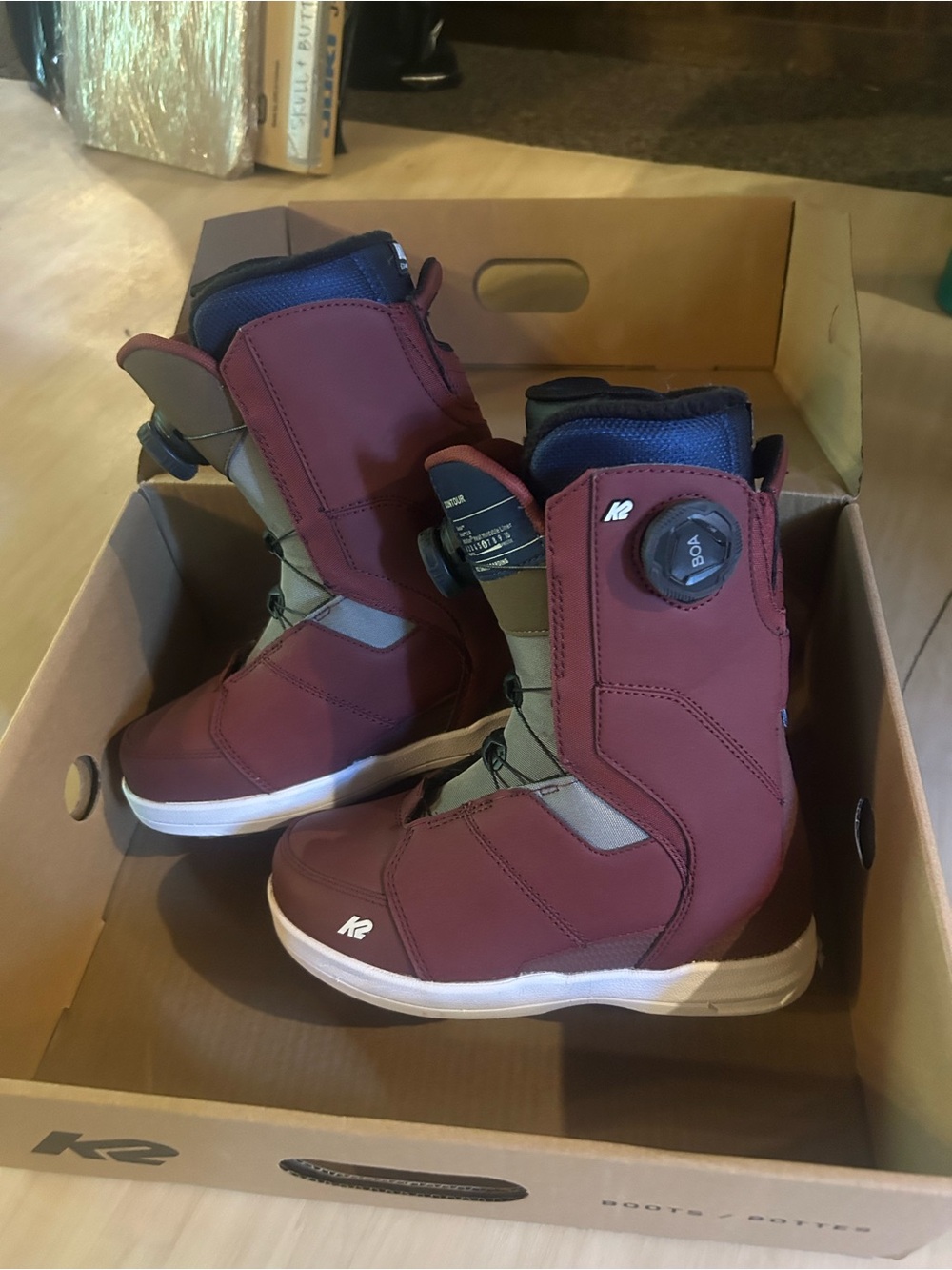 K2 Women's Maroon Snowboard Boots with BOA Closure